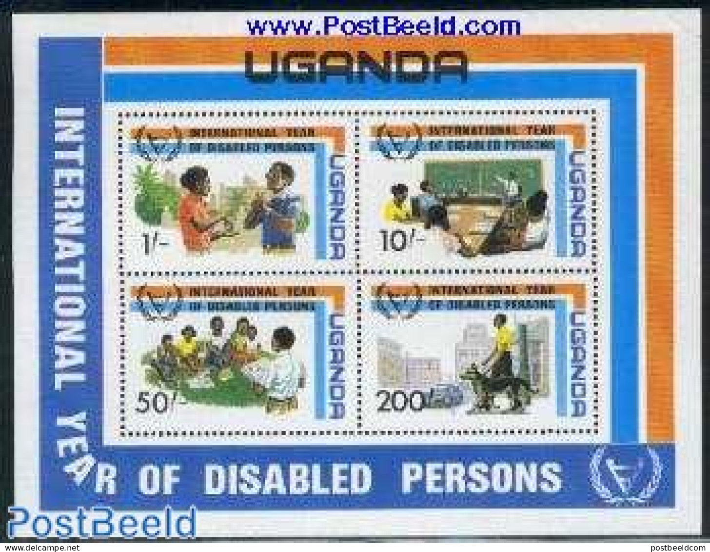 Uganda 1981 Int. Year Of Disabled People S/s, Mint NH, Health - Nature - Science - Transport - Disabled Persons - Int... - Behinderungen