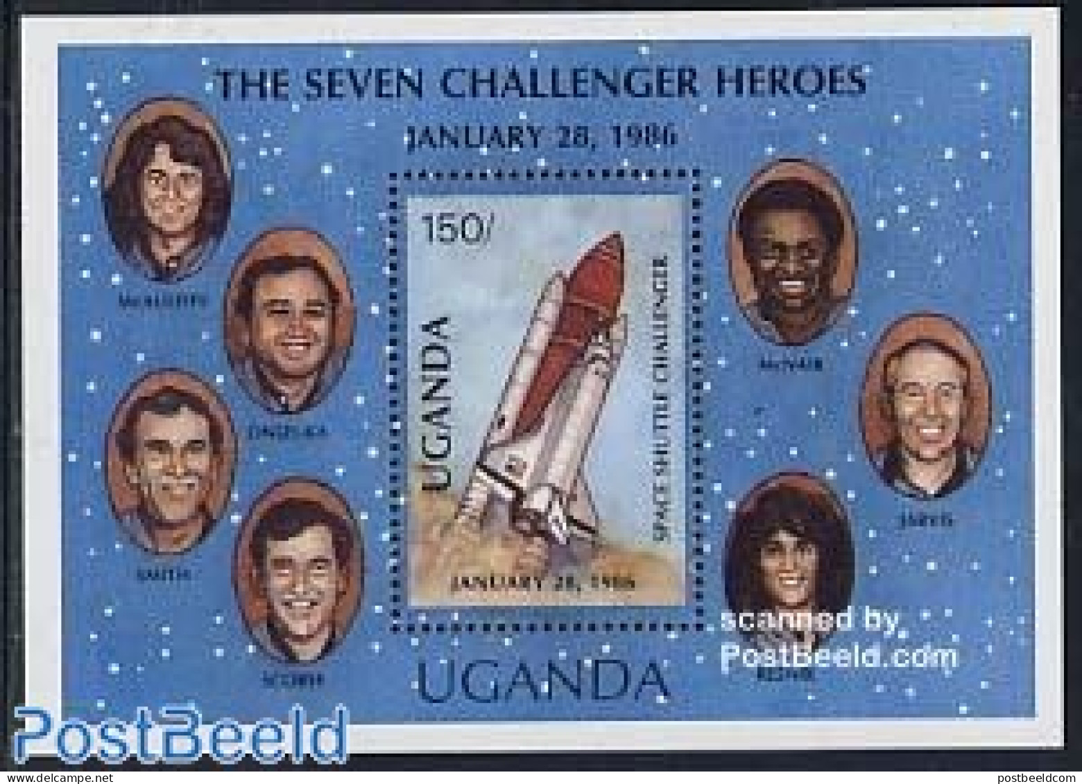 Uganda 1987 Space Shuttle S/s, Mint NH, History - Transport - Space Exploration - Disasters - Other & Unclassified
