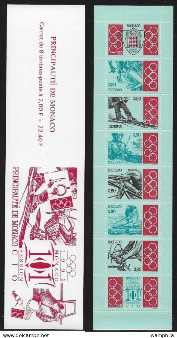 Monaco 1993. Carnet N°10, J.O .bobsleigh, Ski, Voile, Aviron, Natation, Cyclisme, - Cycling