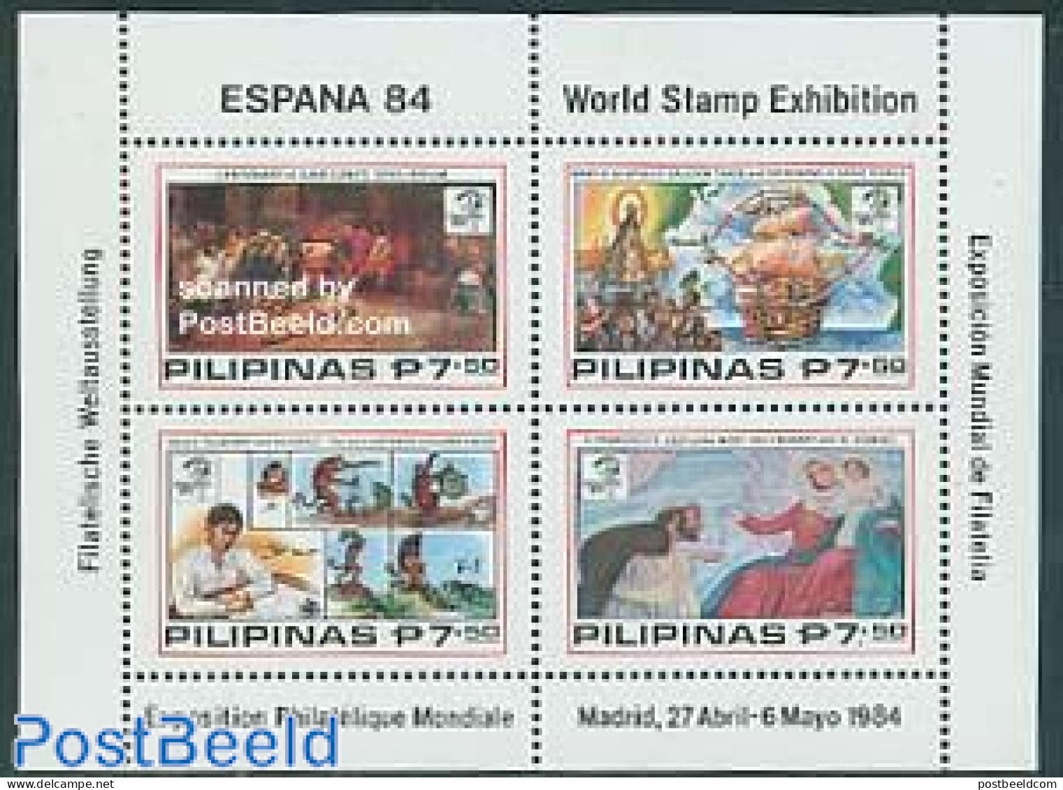 Philippines 1984 Espana 84 S/s, Mint NH, History - Various - Explorers - Maps - Explorateurs