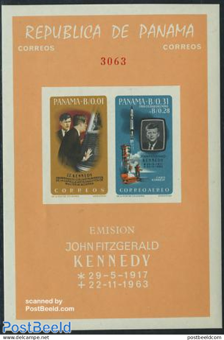 Panama 1965 J.F. Kennedy S/s Imperforated, Mint NH, History - Transport - American Presidents - Space Exploration - Panama
