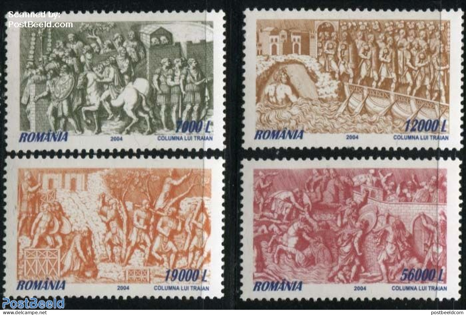 Romania 2004 Columna Trajana 4v, Mint NH, History - Nature - Transport - History - Horses - Ships And Boats - Art - Sc.. - Unused Stamps