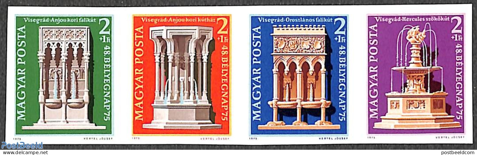 Hungary 1975 Eur. Monument Year 4v [:::] Imperforated, Mint NH, History - Europa Hang-on Issues - Art - Architecture - Unused Stamps