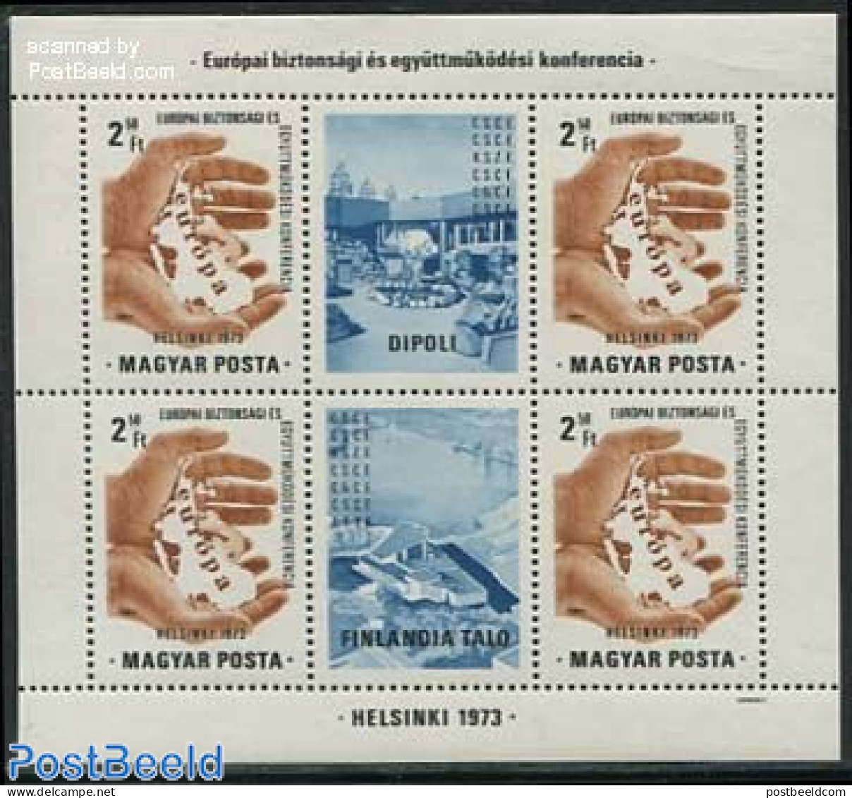 Hungary 1973 European Safety Conference S/s, Mint NH, History - Various - Europa Hang-on Issues - Maps - Ungebraucht