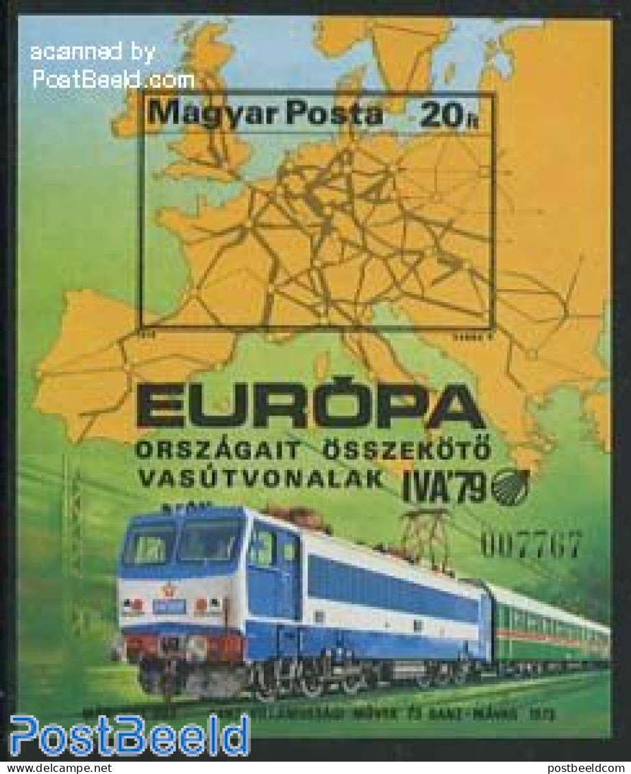 Hungary 1979 IVA Exposition S/s Imperforated, Mint NH, Transport - Various - Railways - Maps - Unused Stamps