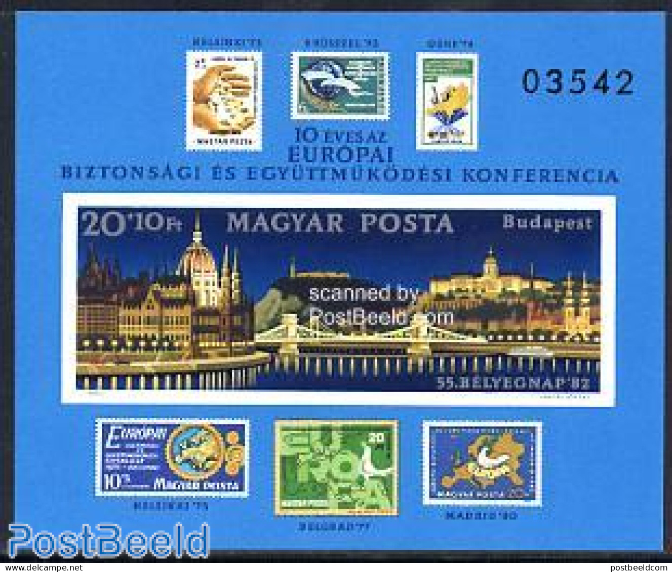 Hungary 1982 KSZE Conference S/s Imperforated, Mint NH, History - Europa Hang-on Issues - Stamps On Stamps - Art - Bri.. - Ungebraucht