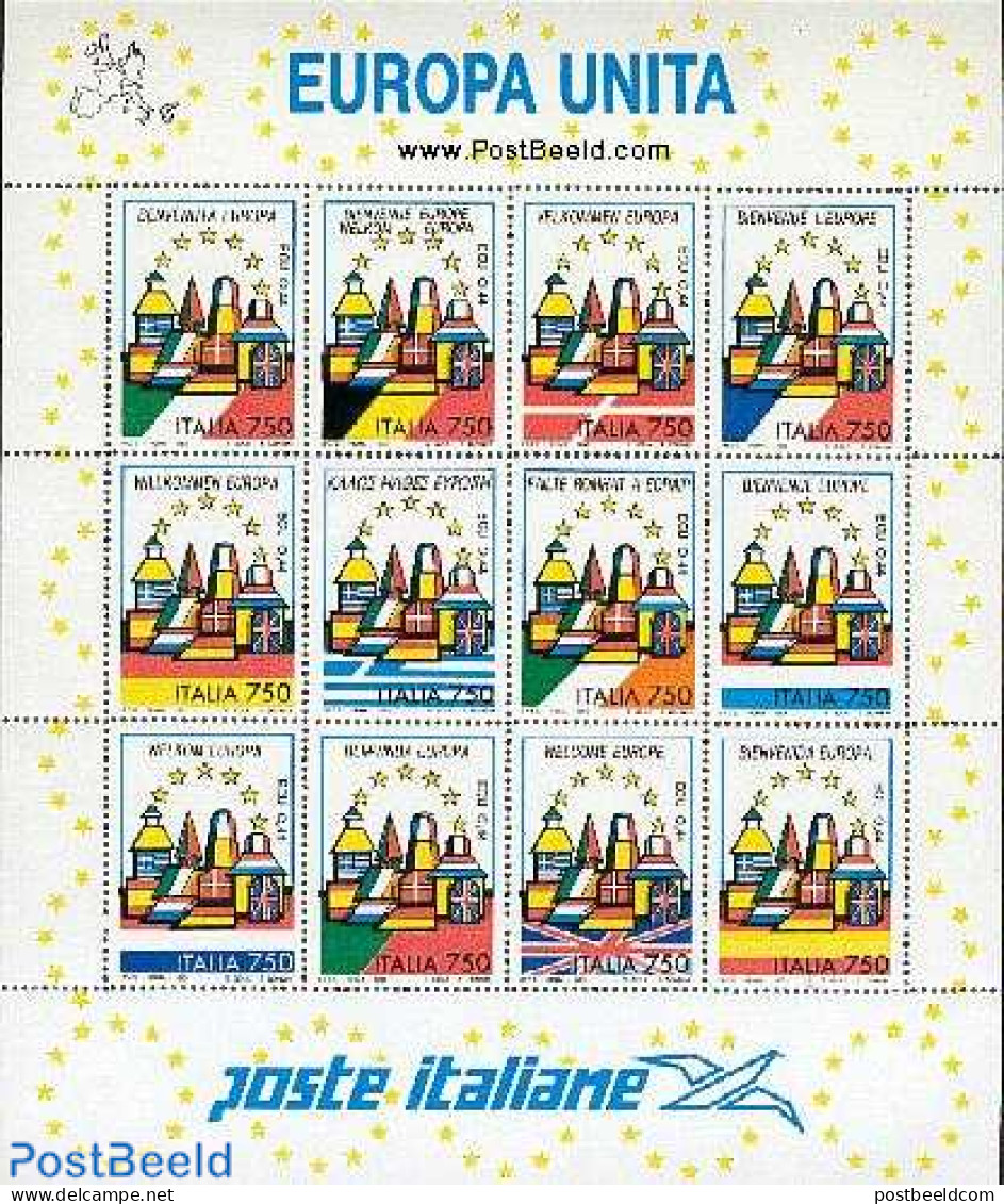 Italy 1993 Europe 12v M/s, Mint NH, History - Europa Hang-on Issues - Other & Unclassified