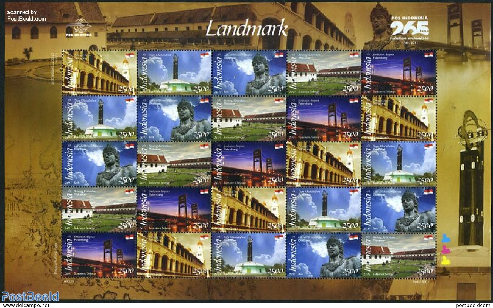 Indonesia 2011 Landmarks M/s, Mint NH, Art - Architecture - Bridges And Tunnels - Ponts