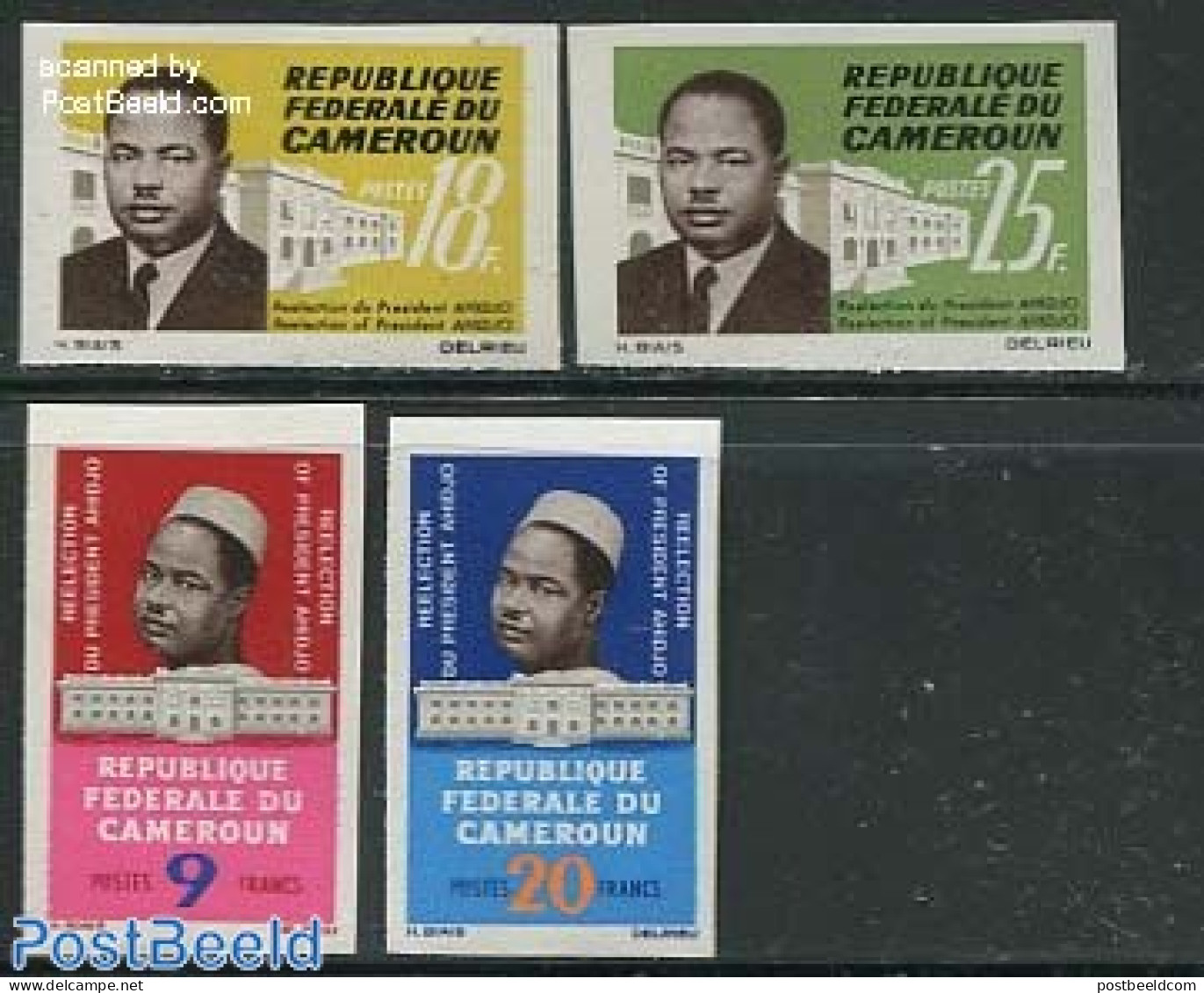 Cameroon 1965 President Ahidjo 4v Imperforated, Mint NH, History - Politicians - Camerun (1960-...)