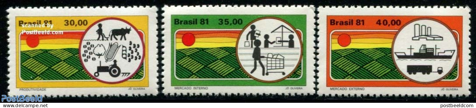 Brazil 1981 Development 3v, Mint NH, Various - Agriculture - Unused Stamps