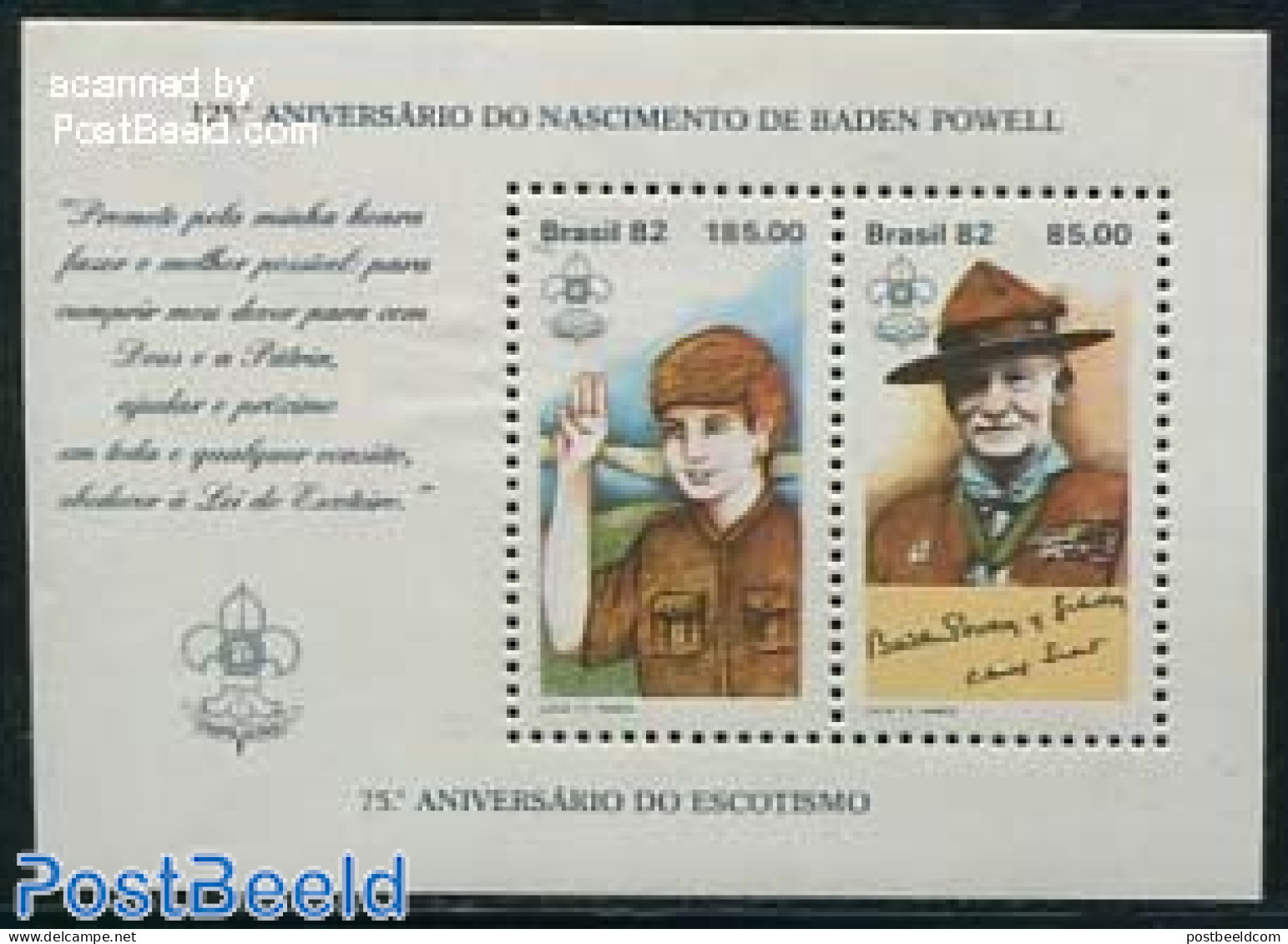 Brazil 1982 Scouting Anniversary S/s, Mint NH, Sport - Scouting - Ungebraucht