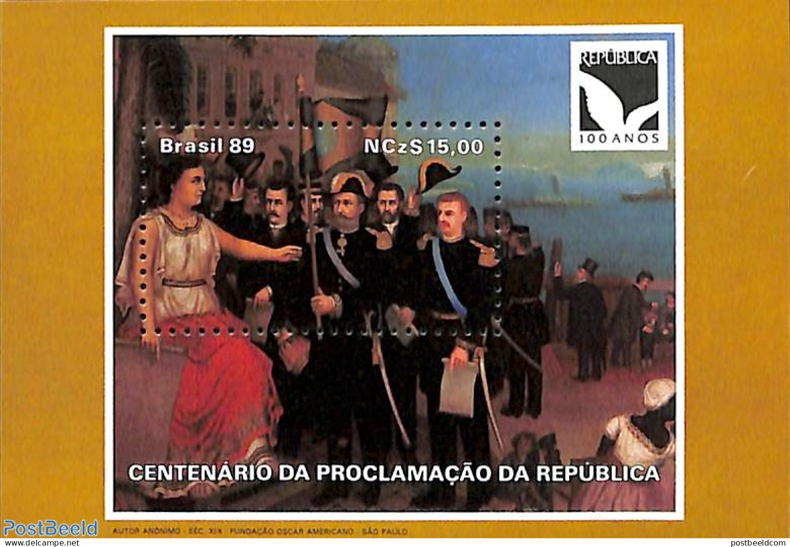 Brazil 1989 Republic Anniversary S/s, Mint NH, History - Flags - History - Neufs