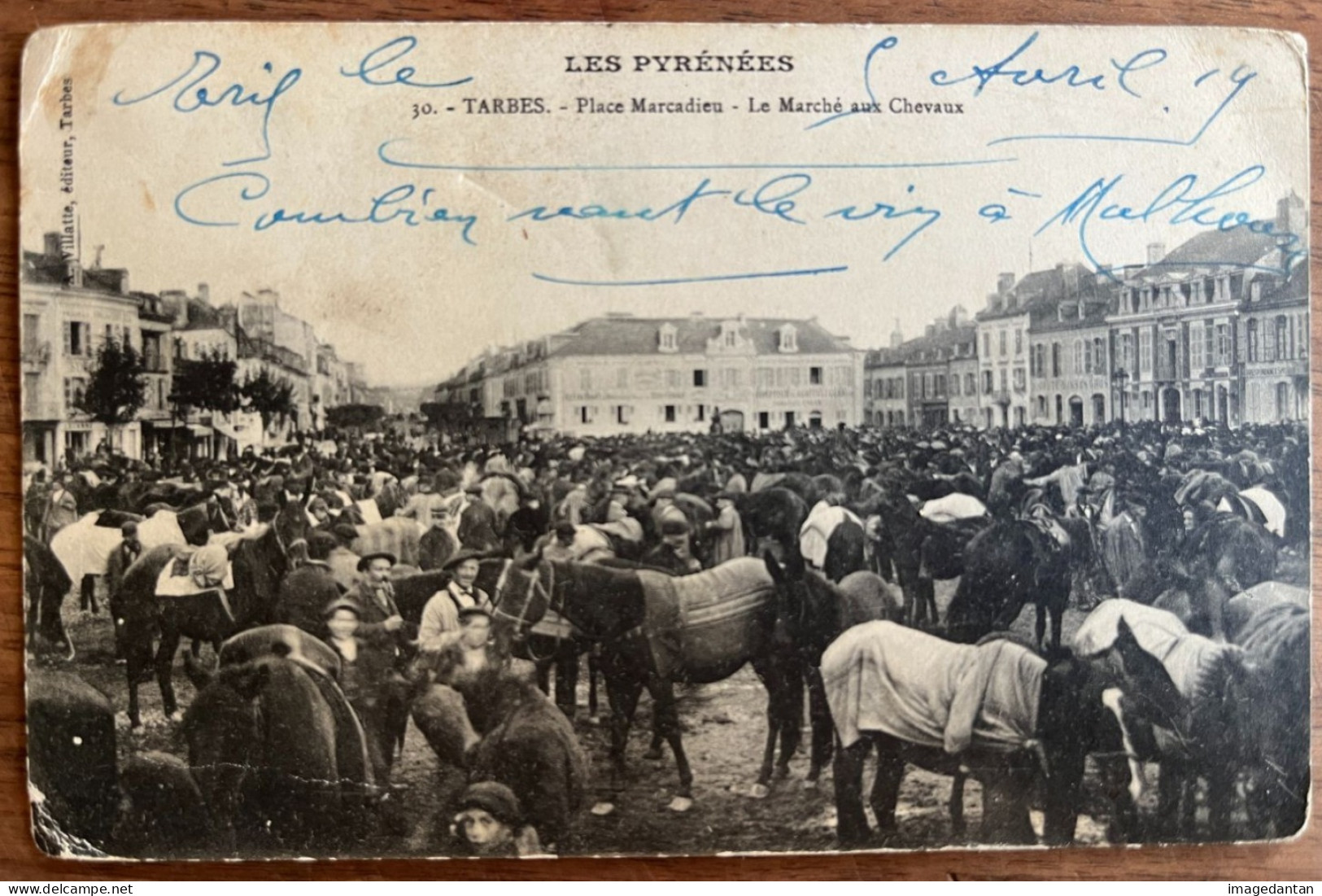 Tarbes - Place Marcadieu - Le Marché Aux Chevaux - Ecrite Le 5 Avril 1919 - Tarbes
