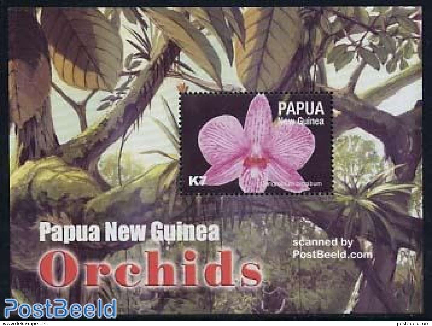 Papua New Guinea 2004 Orchids S/s, Dendrobium Biggibum, Mint NH, Nature - Flowers & Plants - Orchids - Papouasie-Nouvelle-Guinée
