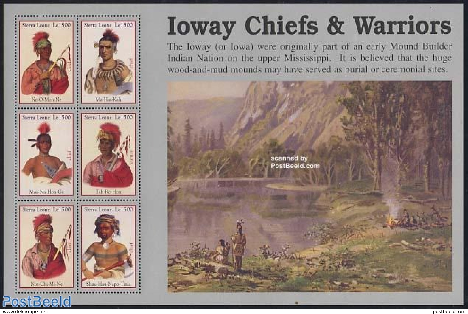 Sierra Leone 2004 Ioway Chiefs & Warriors 6v M/s, Mint NH, History - Other & Unclassified