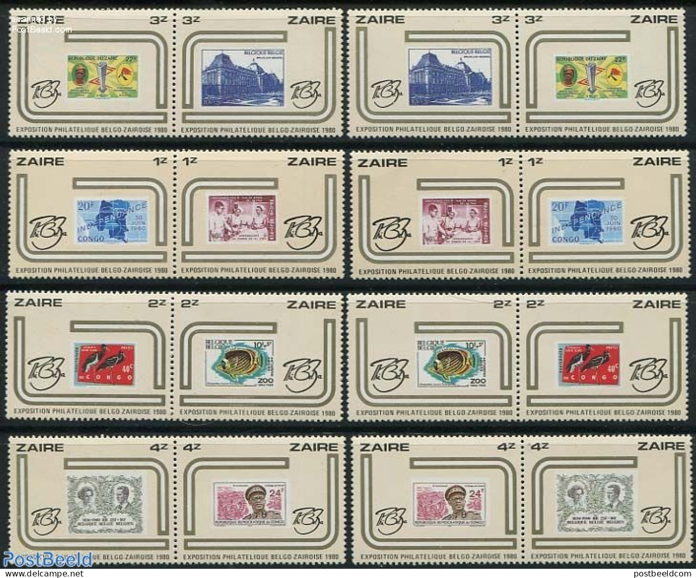 Congo Dem. Republic, (zaire) 1980 Stamp Exposition 4x4v [:::], Mint NH, Health - History - Nature - Various - Health -.. - Royalties, Royals