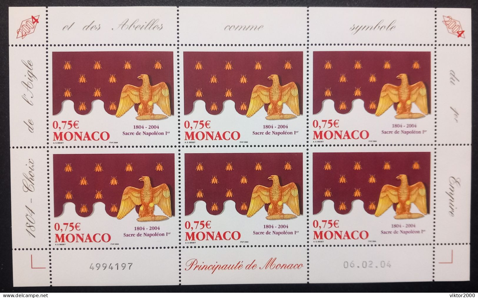 MONACO MNH (**) 2004 The 100th Anniversary Of The Crowning Of Napoleon I - Neufs
