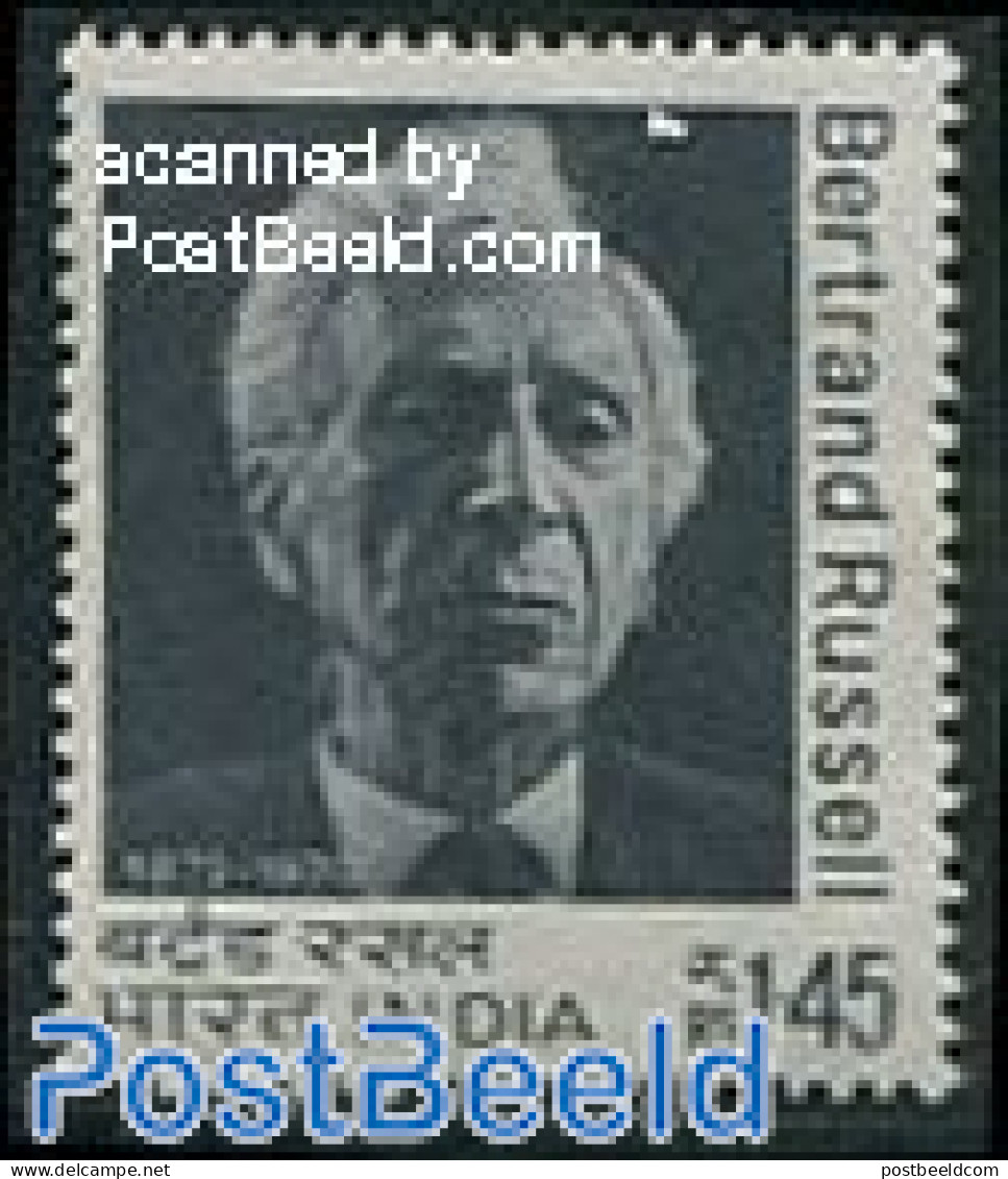India 1972 B. Russell 1v, Mint NH, History - Nobel Prize Winners - Art - Authors - Unused Stamps