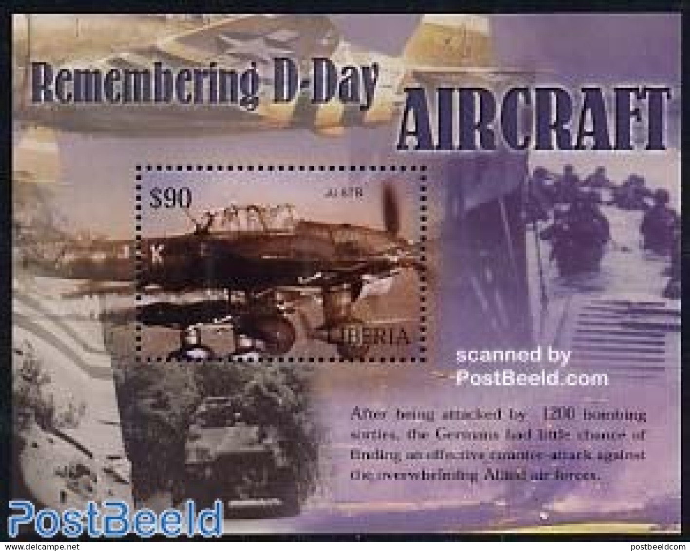 Liberia 2004 D-Day S/s, Mint NH, History - Transport - Militarism - World War II - Aircraft & Aviation - Militaria