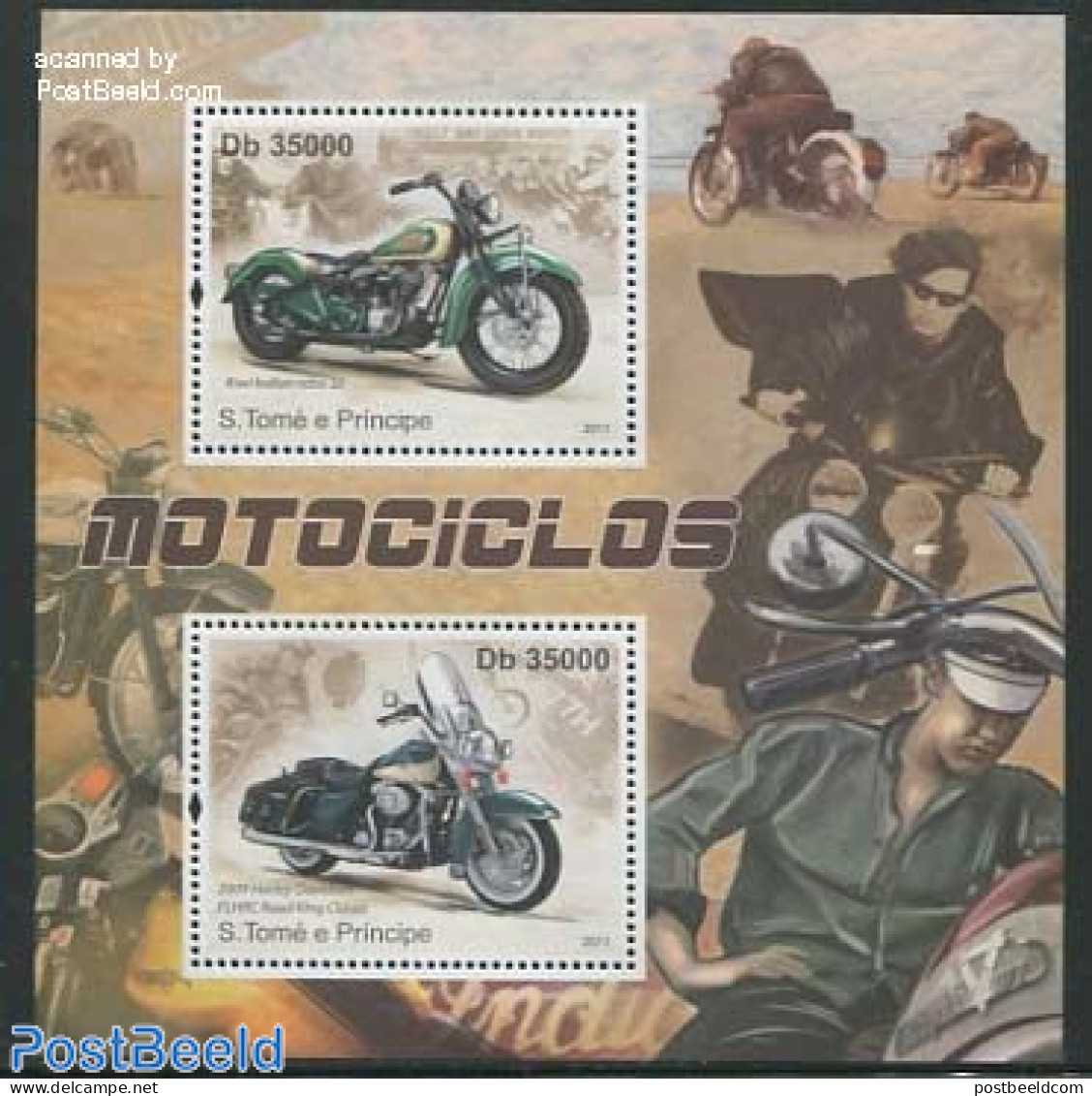 Sao Tome/Principe 2011 Motorcycles 2v M/s, Mint NH, Transport - Motorcycles - Moto