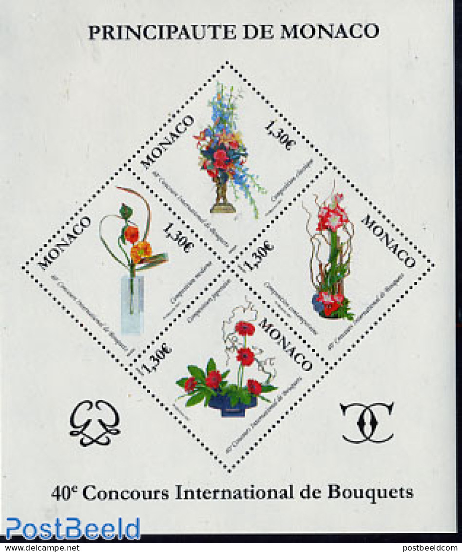 Monaco 2006 Int. Flower Arranging Contest S/s, Mint NH, Nature - Flowers & Plants - Ungebraucht