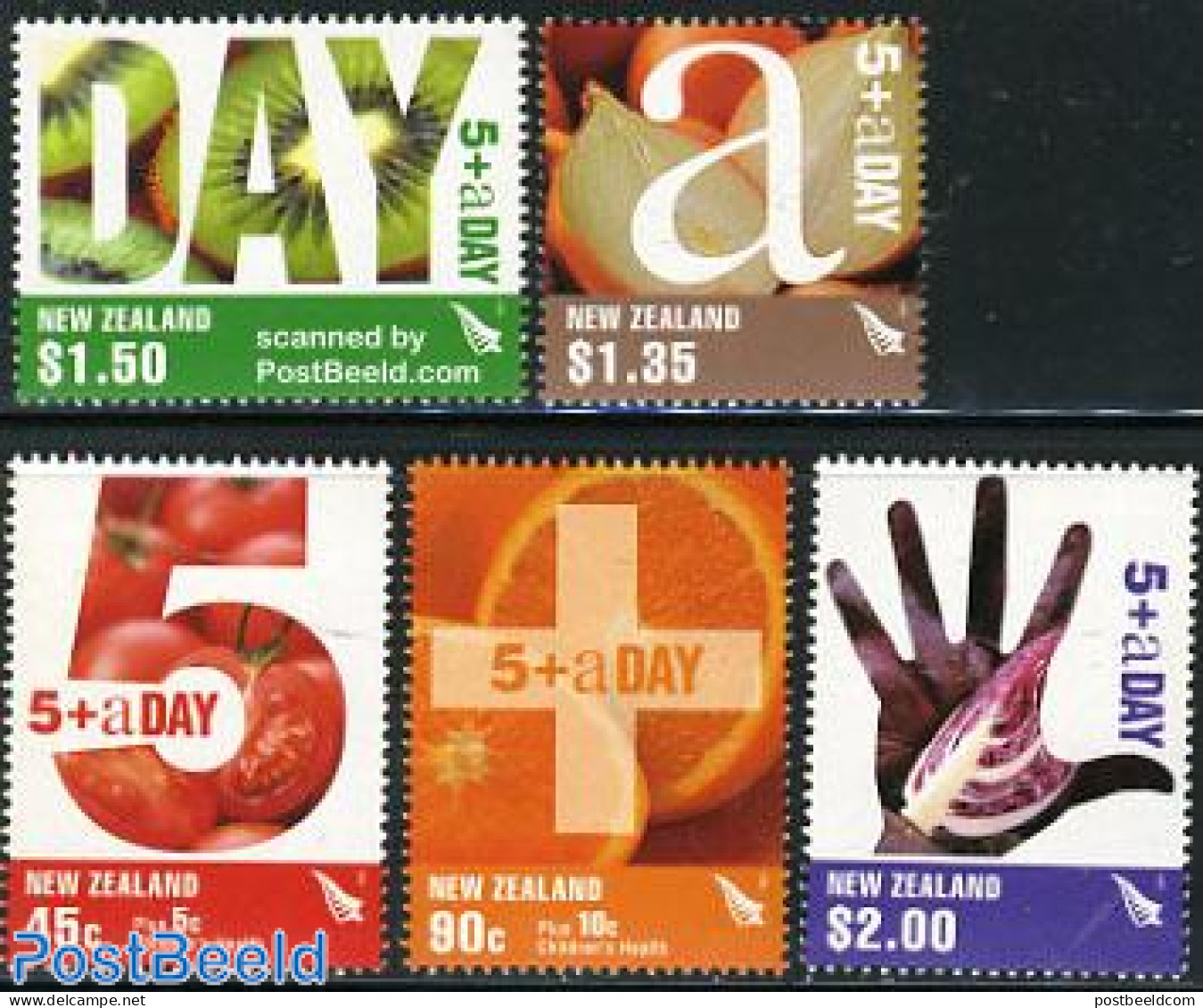 New Zealand 2006 Chrildren Health, 5+ A Day 5v, Mint NH, Health - Nature - Food & Drink - Health - Fruit - Unused Stamps