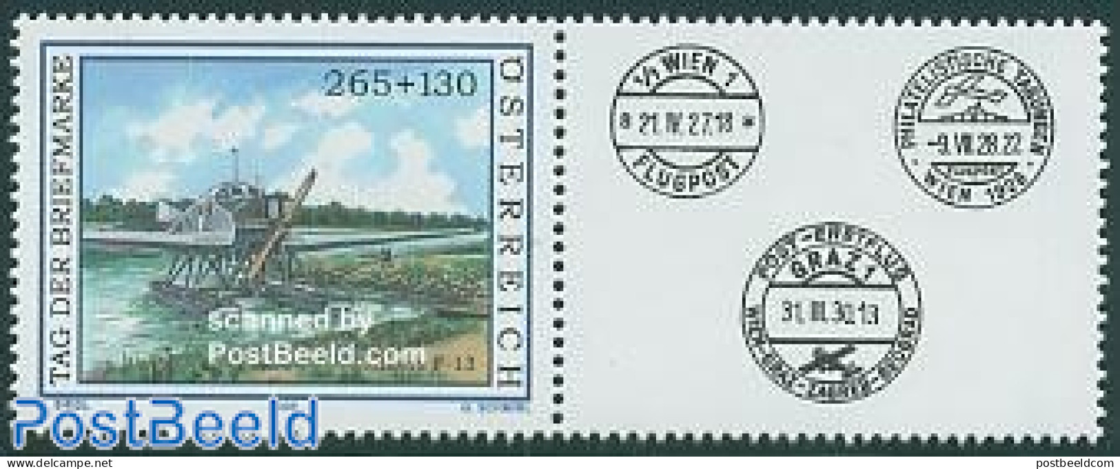 Austria 2005 27 May. Stamp Day 1v+tab, Mint NH, Transport - Post - Stamp Day - Aircraft & Aviation - Unused Stamps