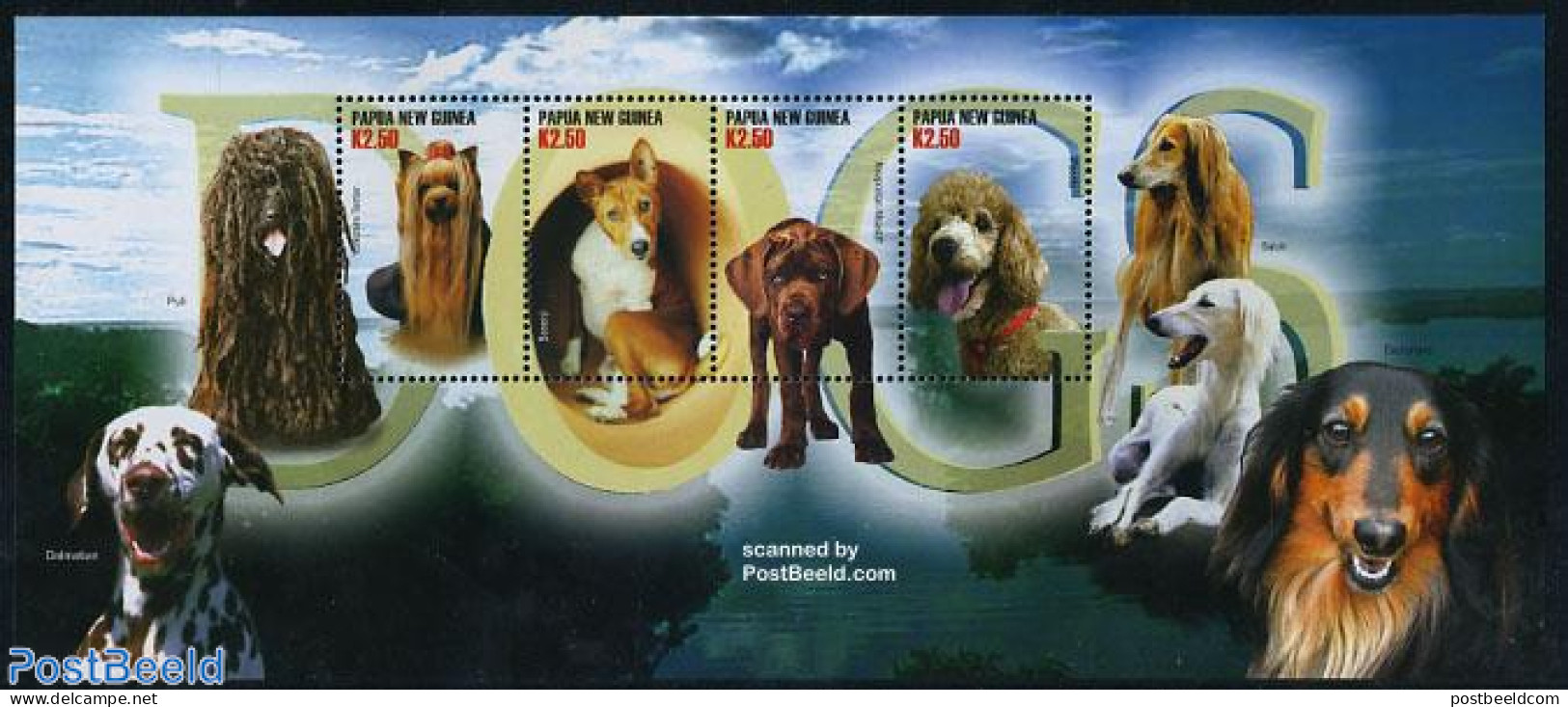 Papua New Guinea 2005 Dogs 4v M/s, Mint NH, Nature - Dogs - Papouasie-Nouvelle-Guinée