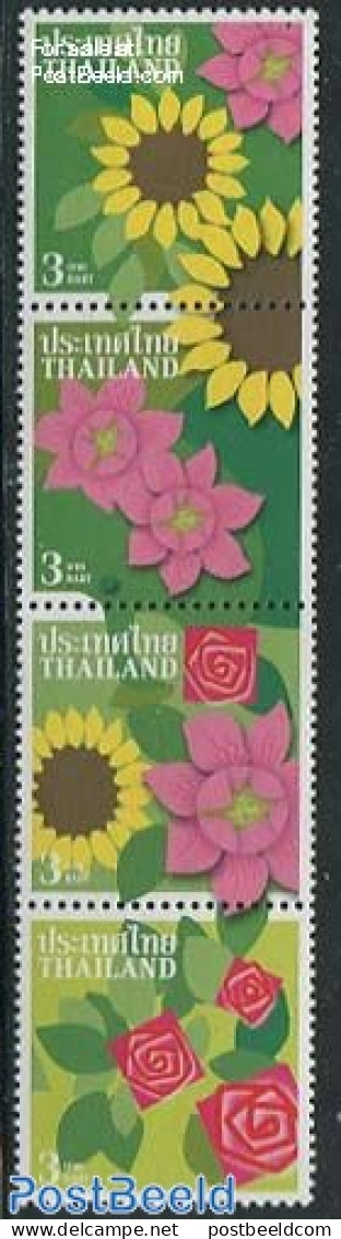 Thailand 2007 Personal Stamps, Flowers 4v, Mint NH, Nature - Flowers & Plants - Thailand