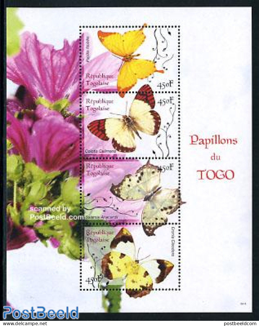 Togo 2006 Butterflies 4v M/s, Mint NH, Nature - Butterflies - Togo (1960-...)