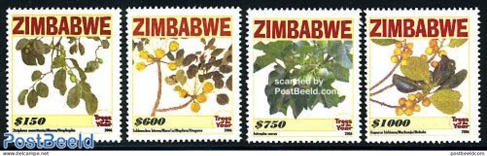 Zimbabwe 2006 Trees 4v, Mint NH, Nature - Trees & Forests - Rotary, Club Leones