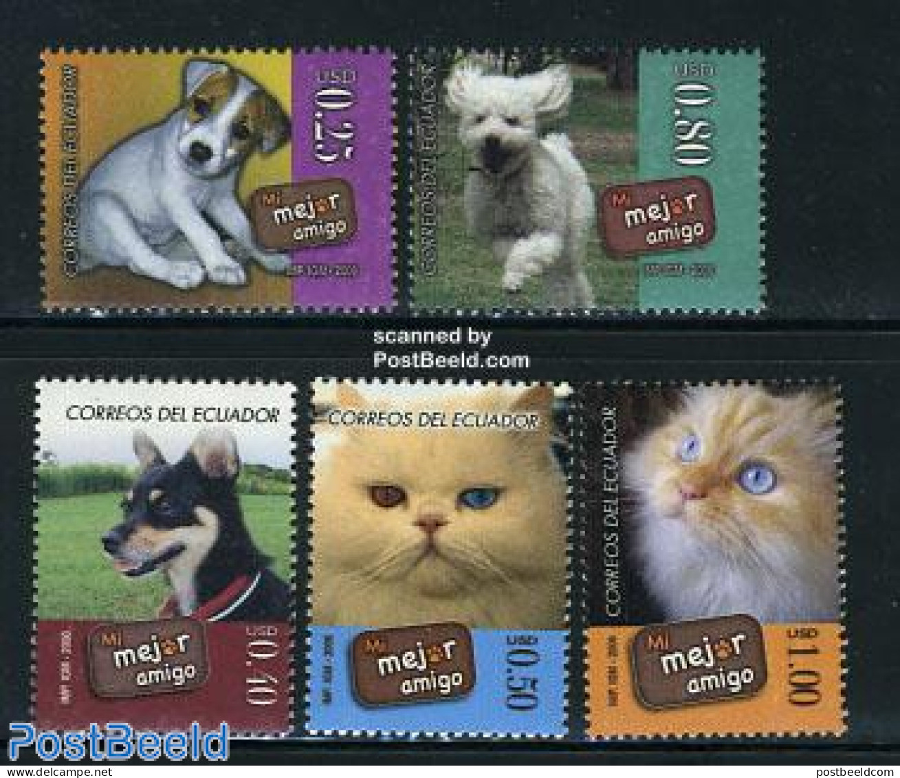 Ecuador 2006 Cats & Dogs 5v, Mint NH, Nature - Animals (others & Mixed) - Cats - Dogs - Ecuador