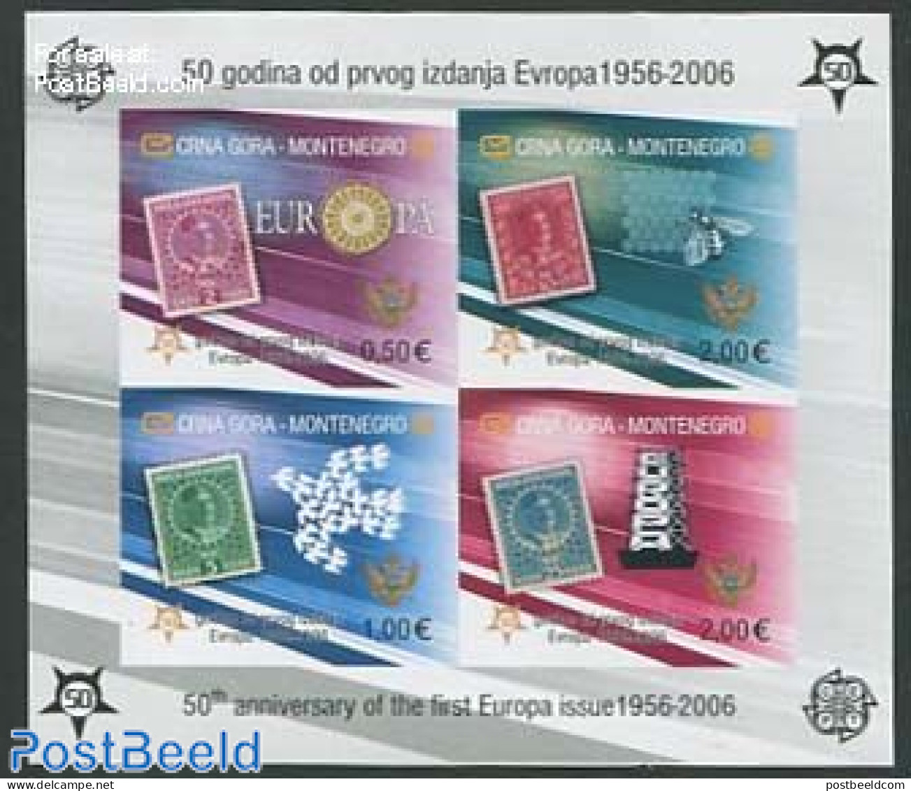Montenegro 2006 50 Years Europa Stamps 4v M/s, Imperforated, Mint NH, History - Nature - Europa Hang-on Issues - Bees .. - Idées Européennes