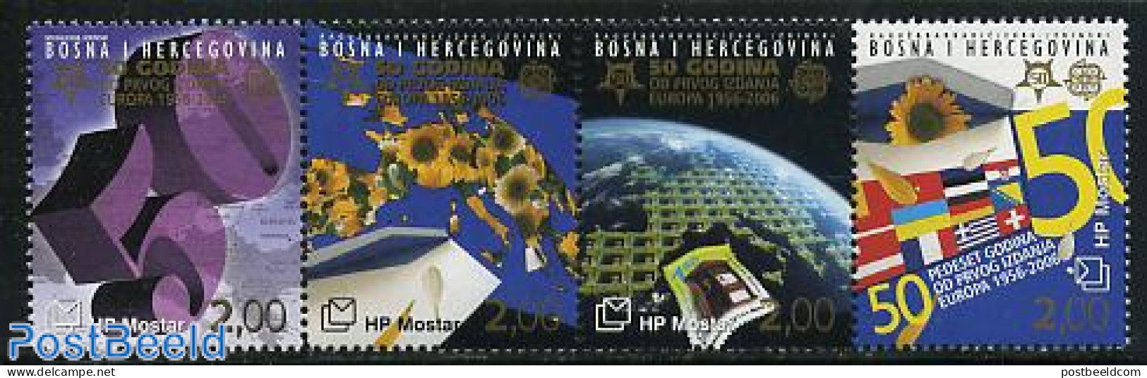 Bosnia Herzegovina - Croatic Adm. 2006 50 Years Europa Stamps 4v [:::], Mint NH, History - Nature - Various - Europa H.. - Idées Européennes