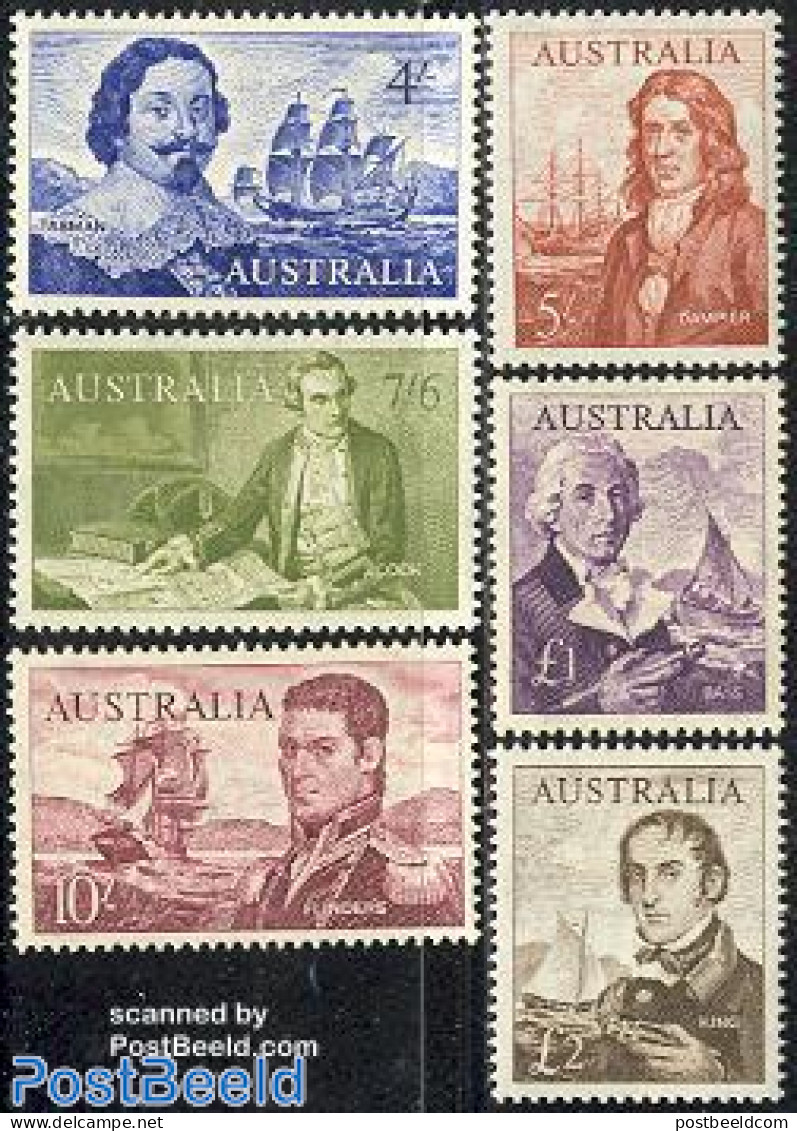 Australia 1963 Navigators 6v, Mint NH, History - Transport - Explorers - Ships And Boats - Unused Stamps