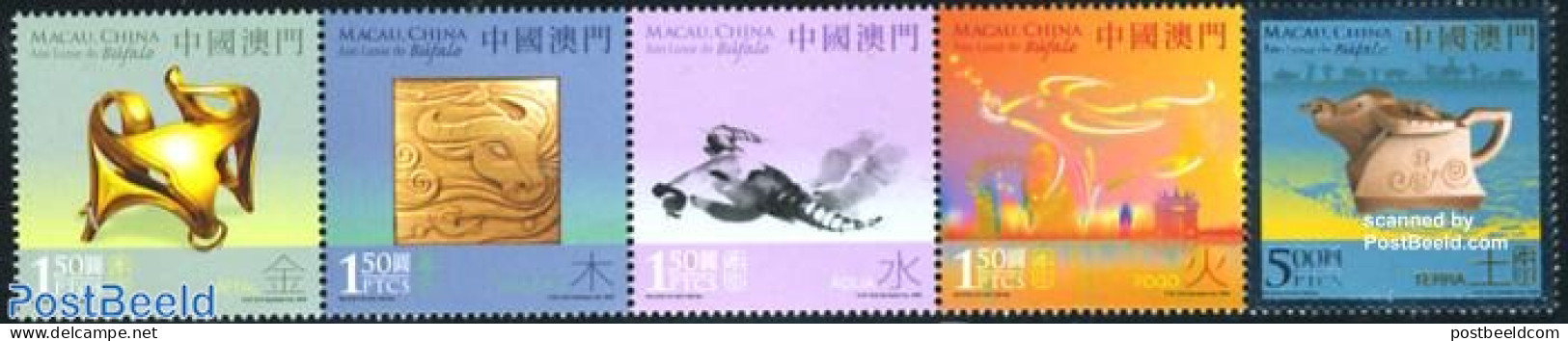 Macao 2009 Year Of The Ox 5v [::::], Mint NH, Various - New Year - Unused Stamps