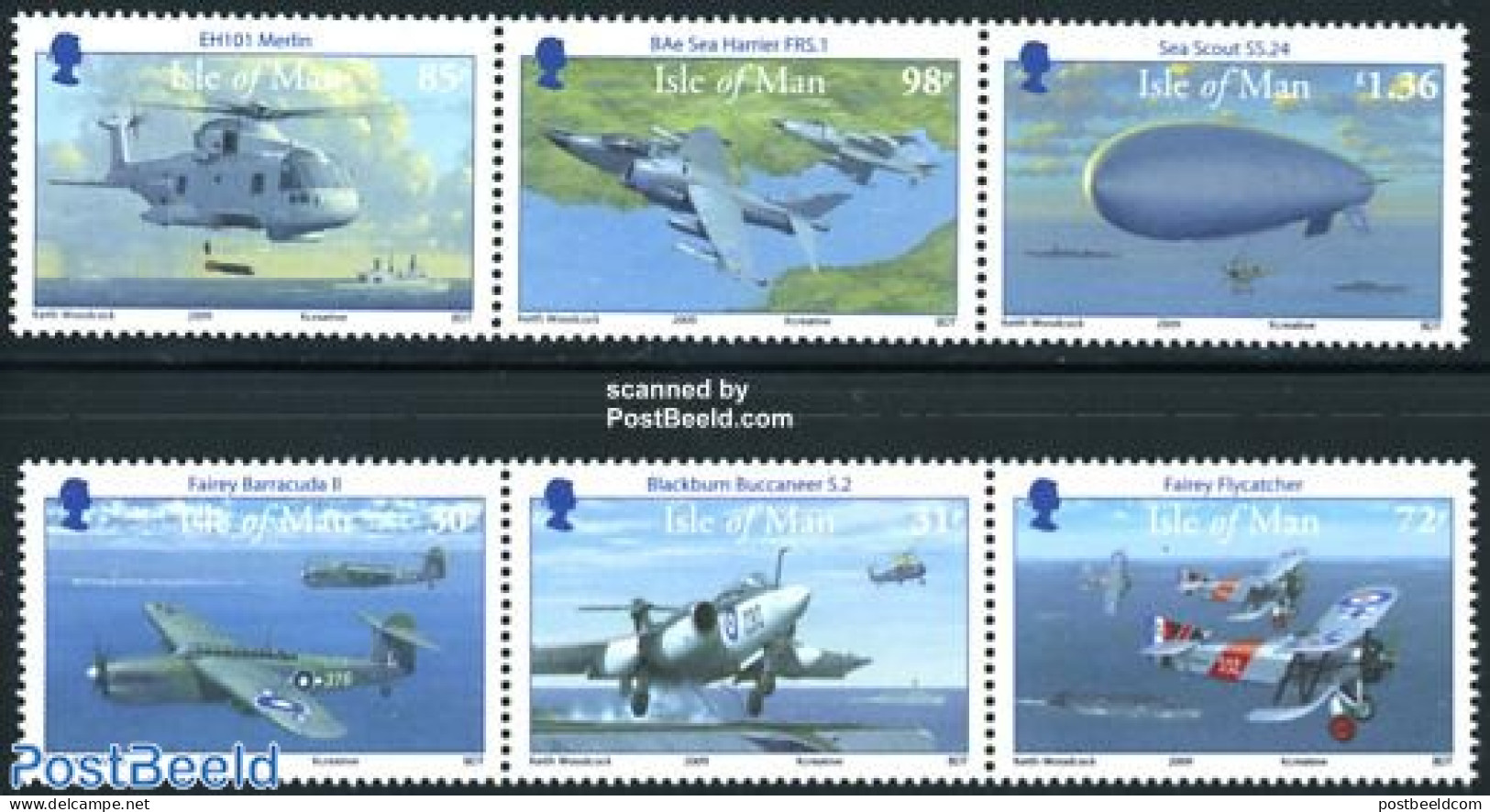 Isle Of Man 2009 Naval Aircraft 6v (2x[::]), Mint NH, Transport - Helicopters - Aircraft & Aviation - Ships And Boats .. - Hubschrauber