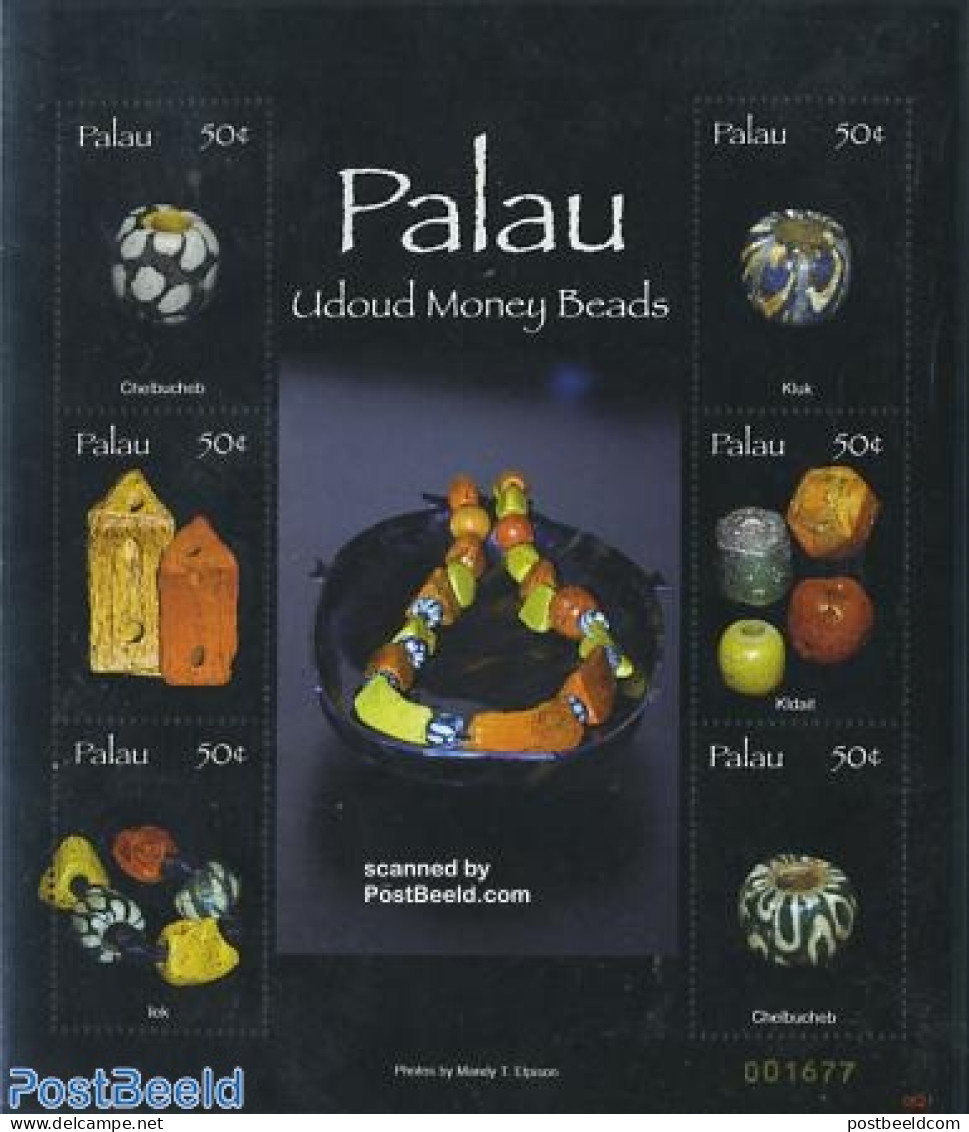 Palau 2006 Udoud Money Beads 6v M/s, Mint NH, History - Various - Geology - Money On Stamps - Monnaies