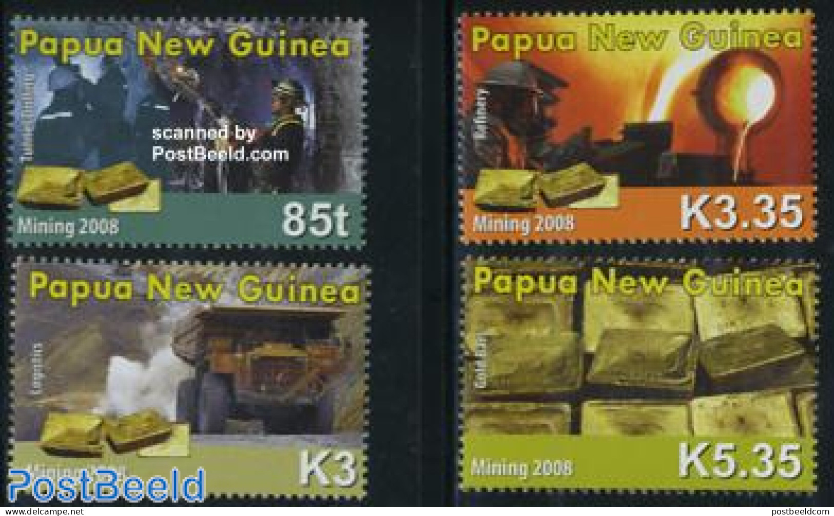 Papua New Guinea 2008 Mining 4v, Mint NH, Science - Mining - Papouasie-Nouvelle-Guinée