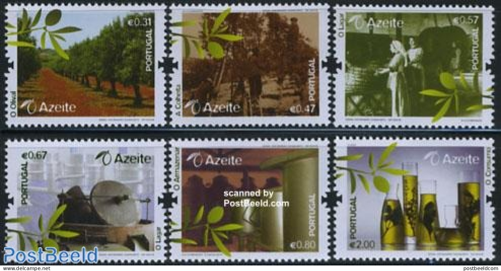 Portugal 2008 Olive Oil 6v, Mint NH, Health - Various - Food & Drink - Agriculture - Neufs