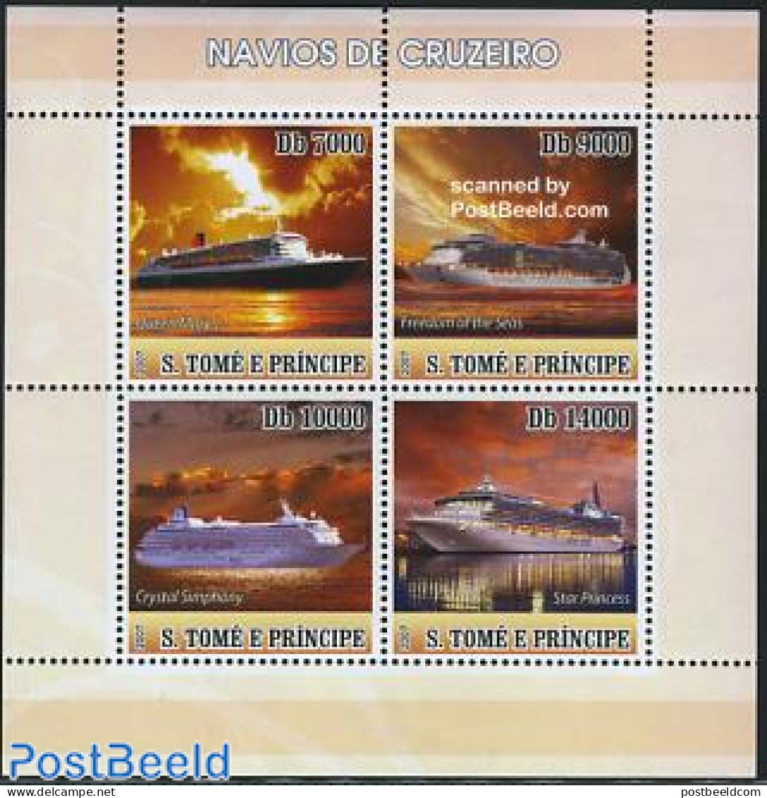 Sao Tome/Principe 2007 Cruise Ships 4v M/s, Mint NH, Transport - Ships And Boats - Ships