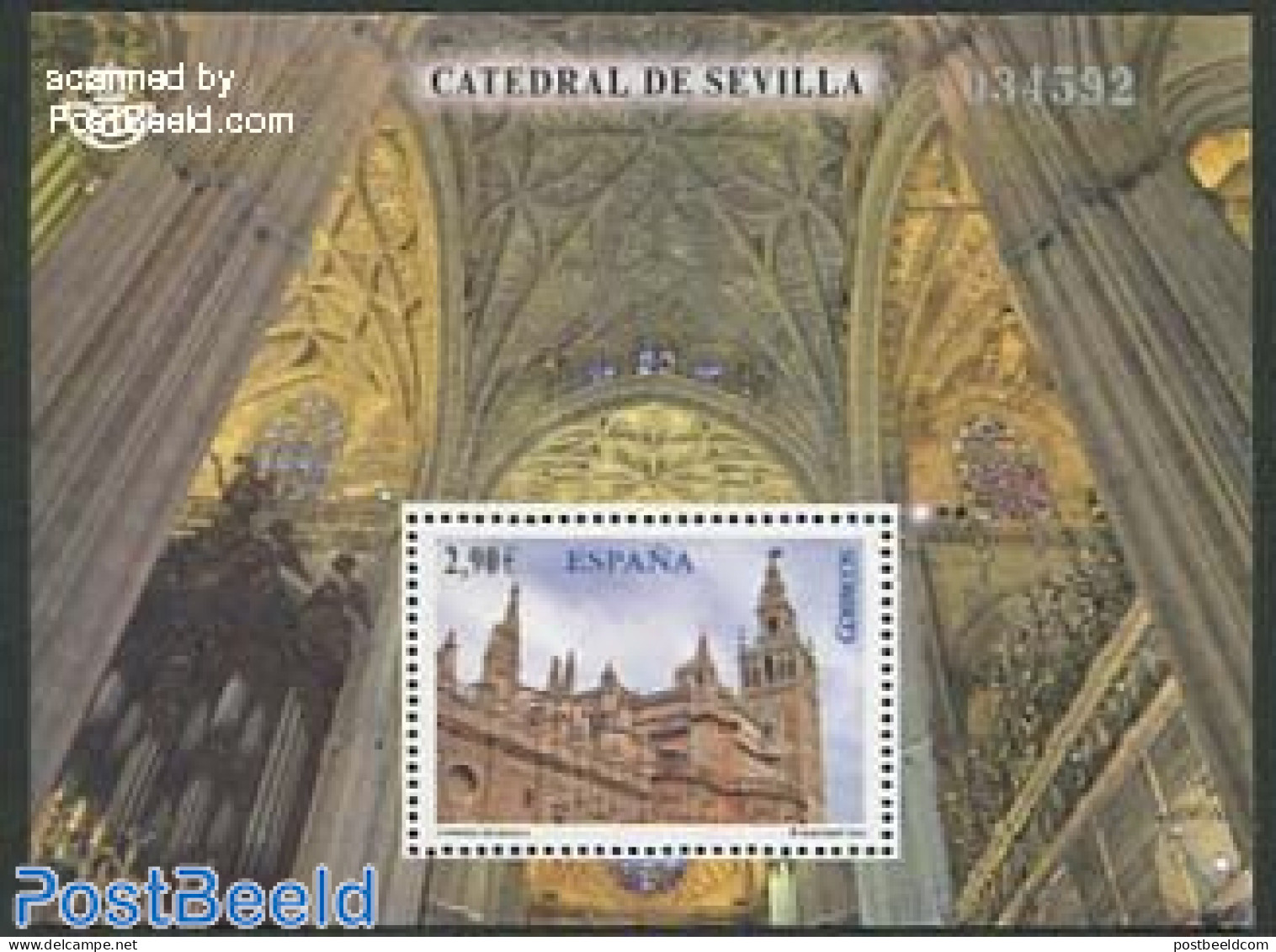 Spain 2012 Cathedral Of Seville S/s, Mint NH, Religion - Churches, Temples, Mosques, Synagogues - Neufs