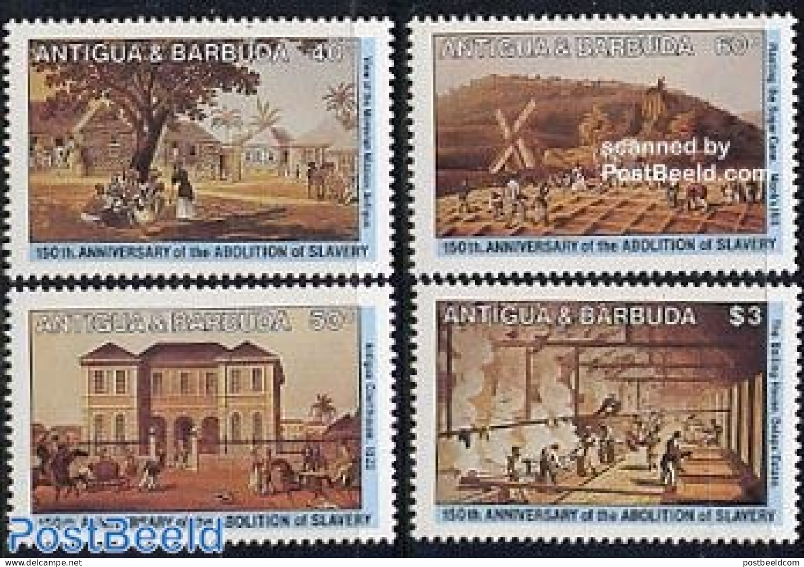Antigua & Barbuda 1984 Emancipation 4v, Mint NH, History - Nature - Various - Anti Racism - Horses - Justice - Maps - .. - Non Classés