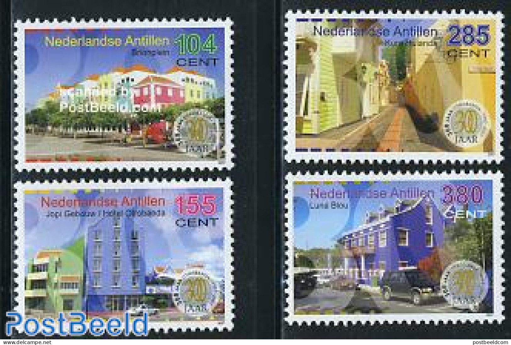 Netherlands Antilles 2007 300 Years Otrabanda 4v, Mint NH, Transport - Automobiles - Art - Architecture - Voitures