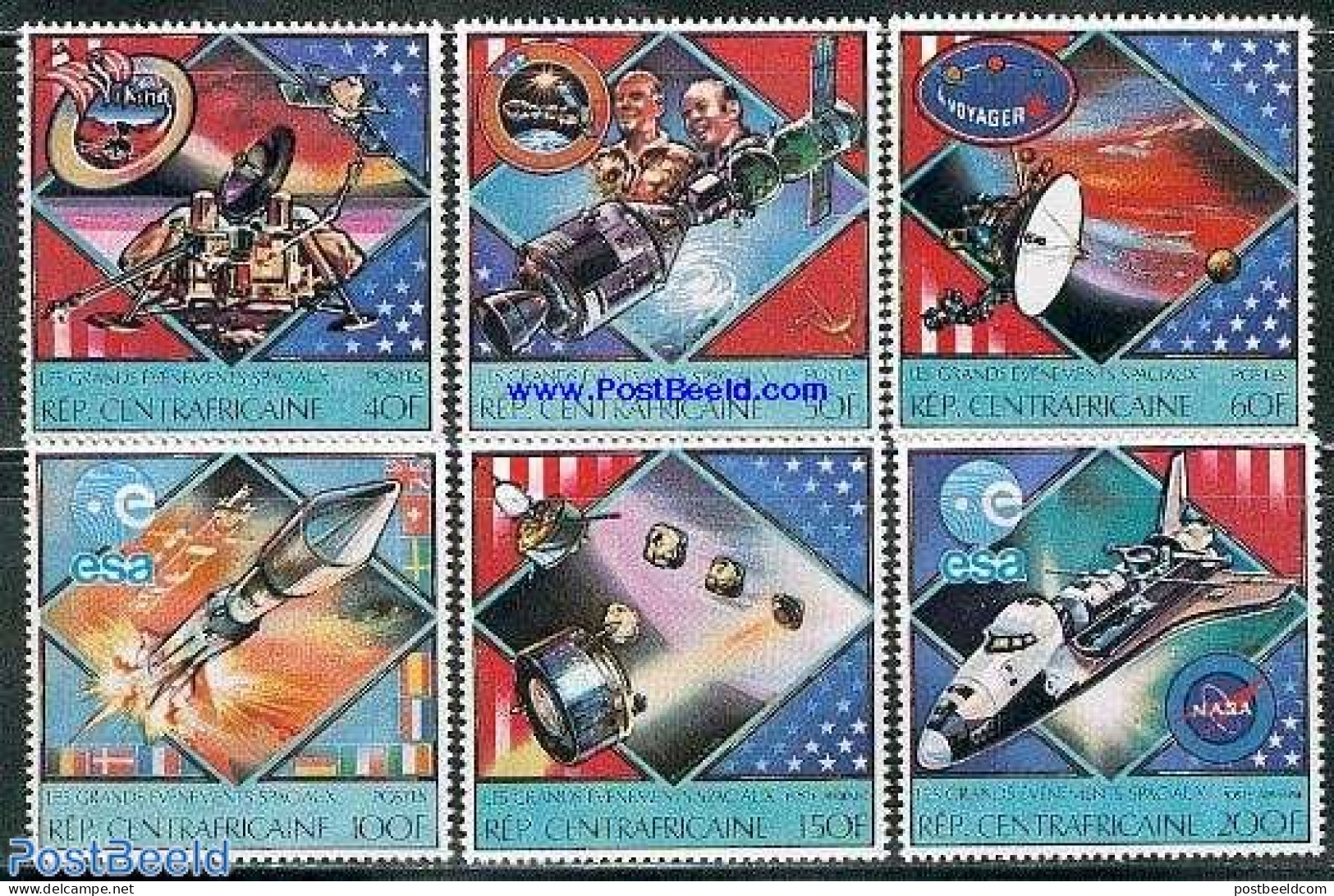 Central Africa 1980 Space History 6v, Mint NH, Transport - Space Exploration - Centrafricaine (République)