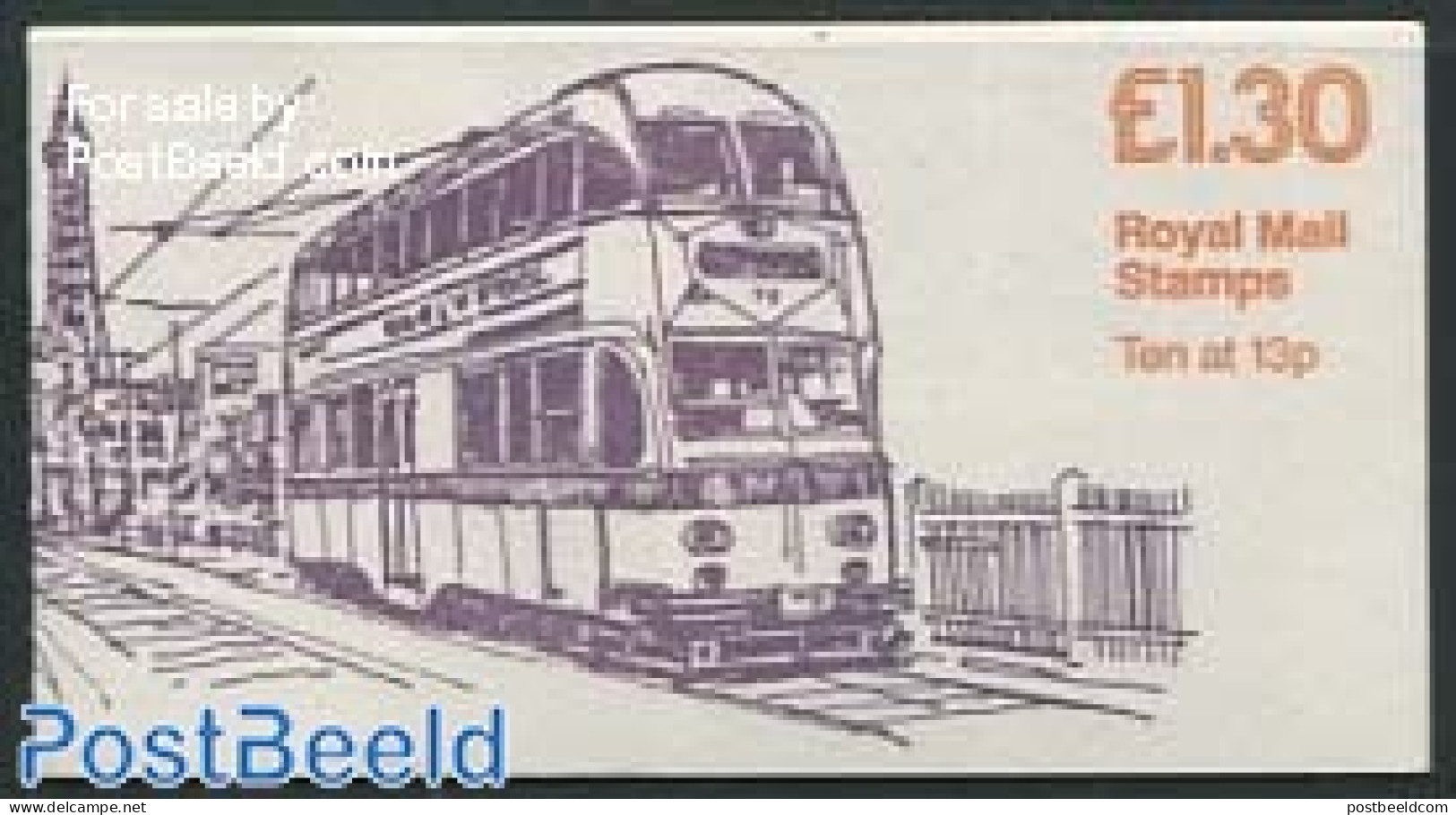 Great Britain 1984 Def. Booklet, Blackpool, Selvedge At Left, Mint NH, Transport - Stamp Booklets - Railways - Trams - Ongebruikt