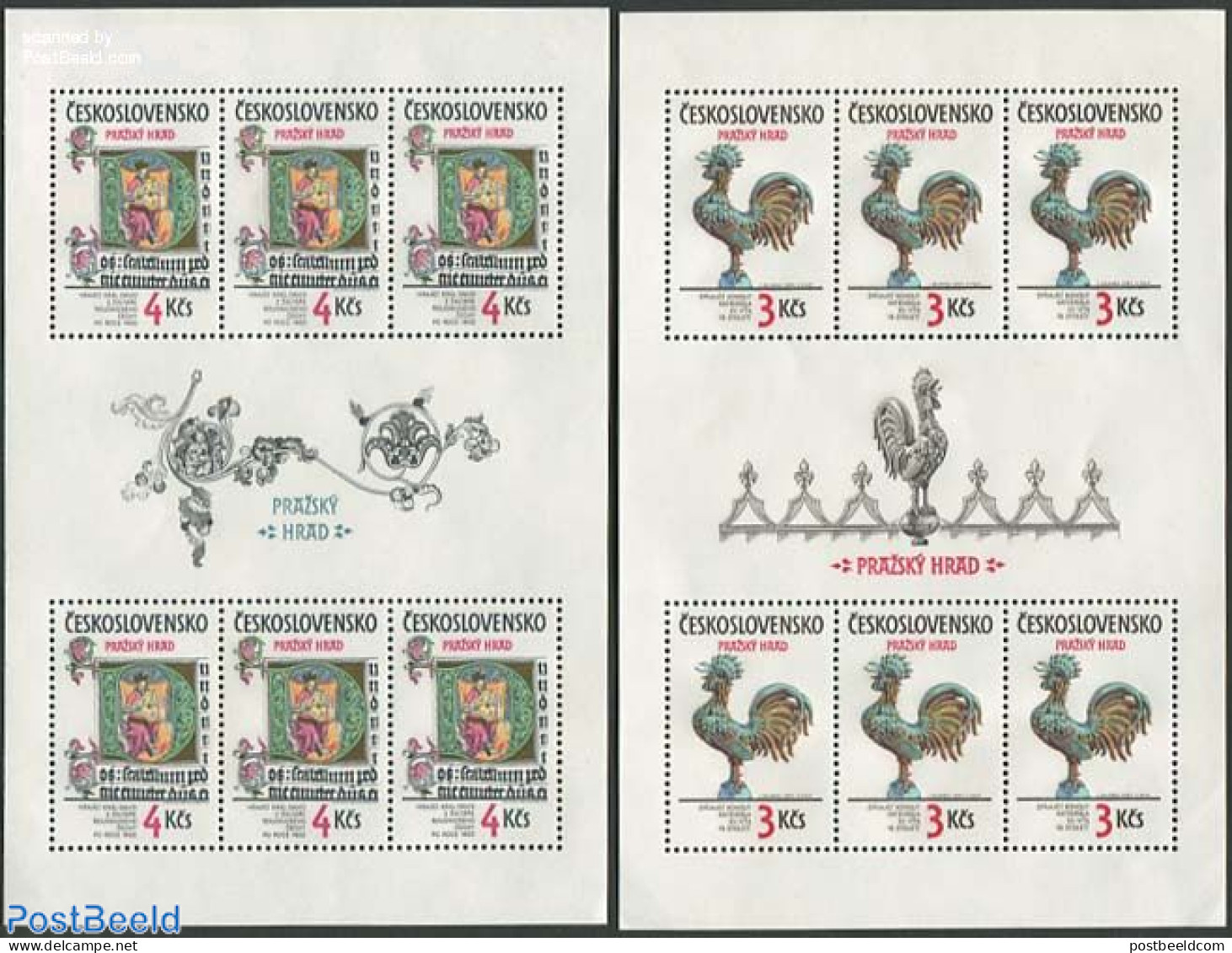 Czechoslovkia 1984 Prague, City 2 M/s, Mint NH, Nature - Poultry - Art - Books - Autres & Non Classés