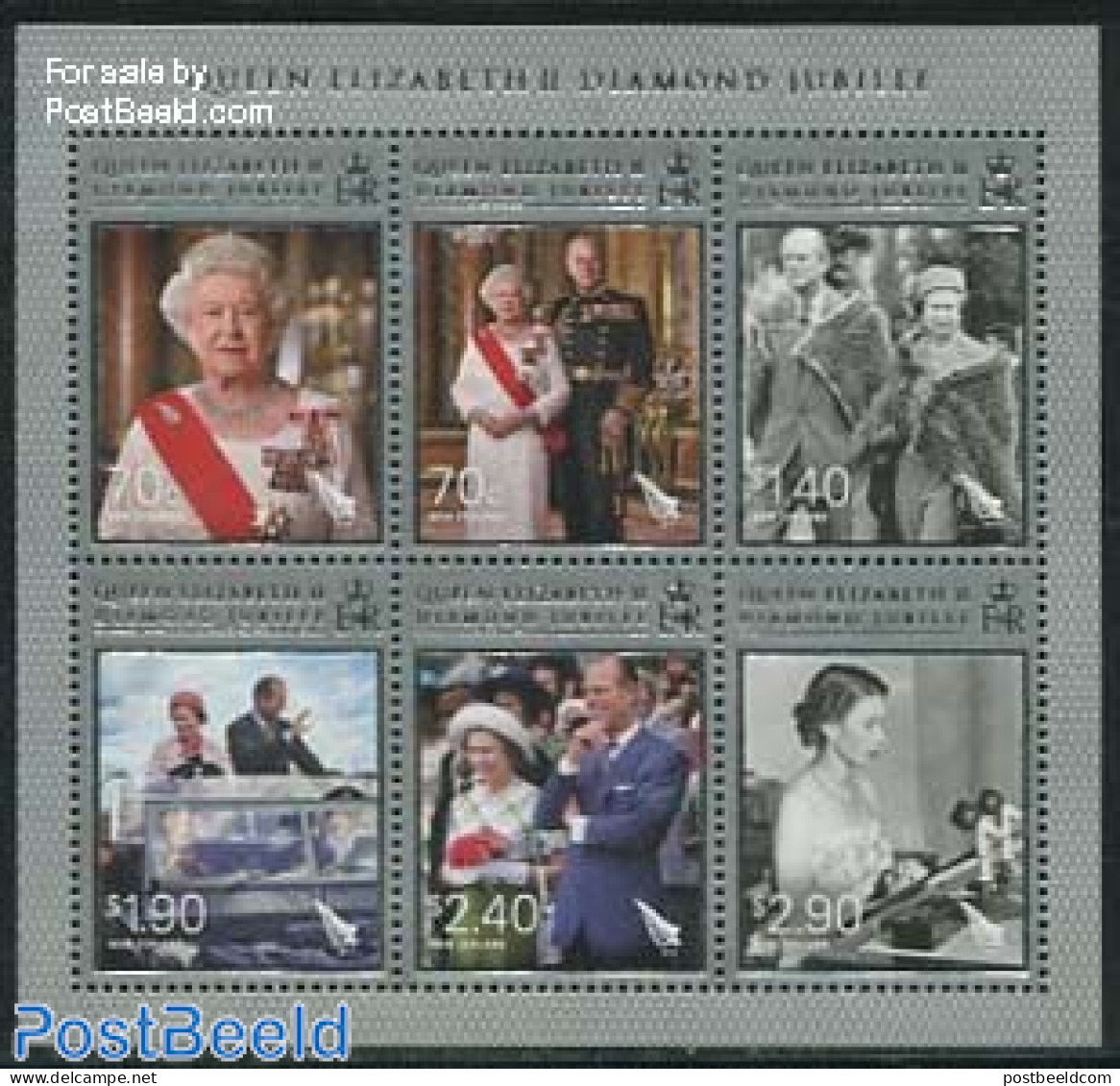 New Zealand 2012 Diamond Jubilee 6v M/s, Mint NH, History - Transport - Decorations - Kings & Queens (Royalty) - Autom.. - Neufs