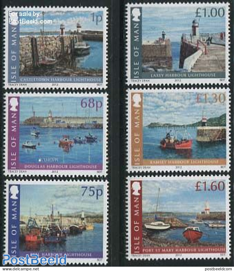 Isle Of Man 2012 Lighthouses 6v, Mint NH, History - Transport - Various - Europa (cept) - Ships And Boats - Lighthouse.. - Bateaux