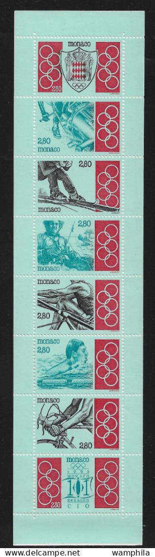 Monaco 1993. Carnet N°10, J.O .bobsleigh, Ski, Voile, Aviron, Natation, Cyclisme, - Schwimmen